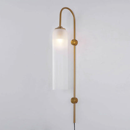 Sleek Glass Plug-In Wall Lamp, 7 Glass Colors — front view