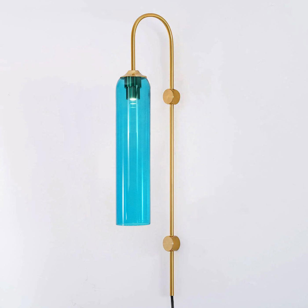 Sleek Glass Plug-In Wall Lamp, 7 Glass Colors