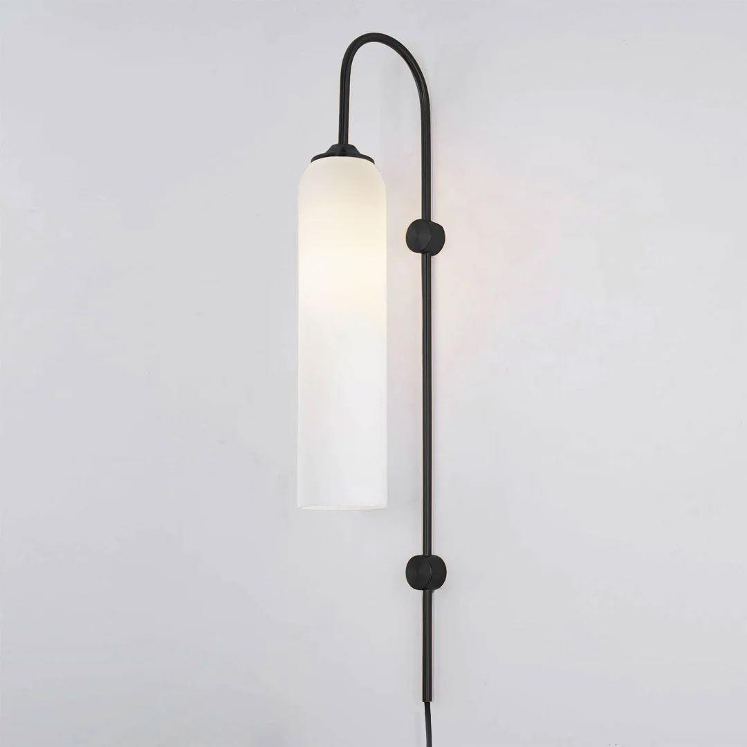 Sleek Glass Plug-In Wall Lamp, 7 Glass Colors
