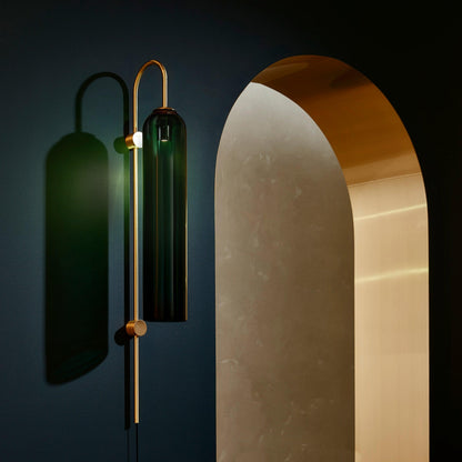 Sleek Glass Plug-In Wall Lamp, 7 Glass Colors