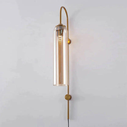 Sleek Glass Plug-In Wall Lamp, 7 Glass Colors — detail view