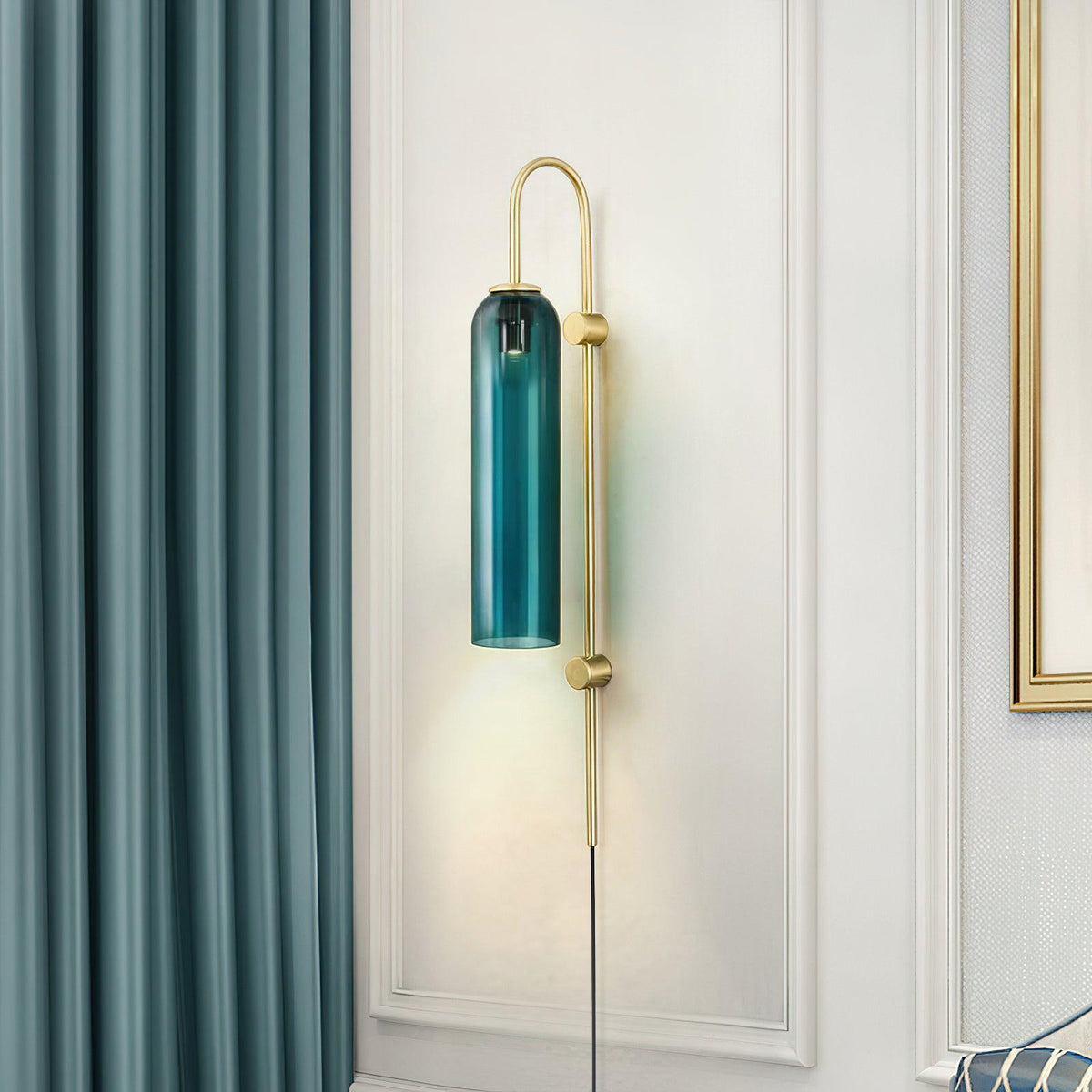 Sleek Glass Plug-In Wall Lamp, 7 Glass Colors