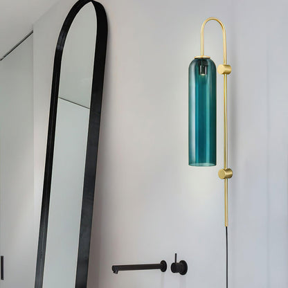 Sleek Glass Plug-In Wall Lamp, 7 Glass Colors