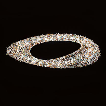 Round Crystal Chandelier, Dimmable LED