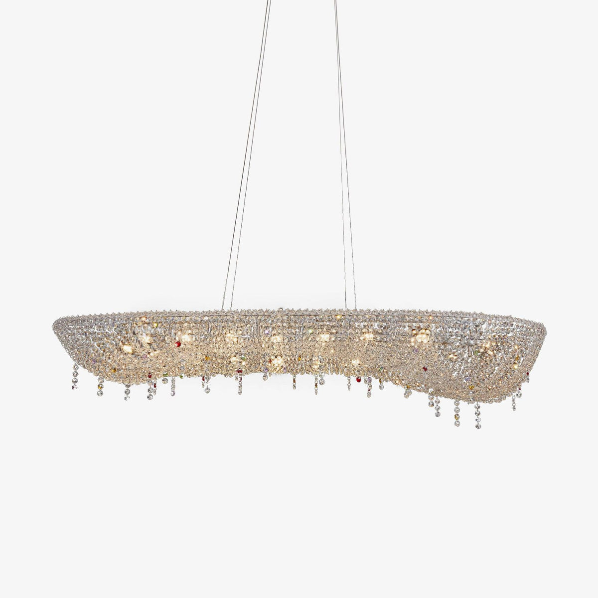 Round Crystal Chandelier, Dimmable LED — alternate angle