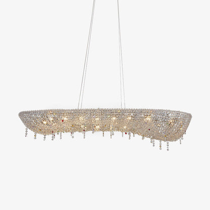 Round Crystal Chandelier, Dimmable LED — alternate angle
