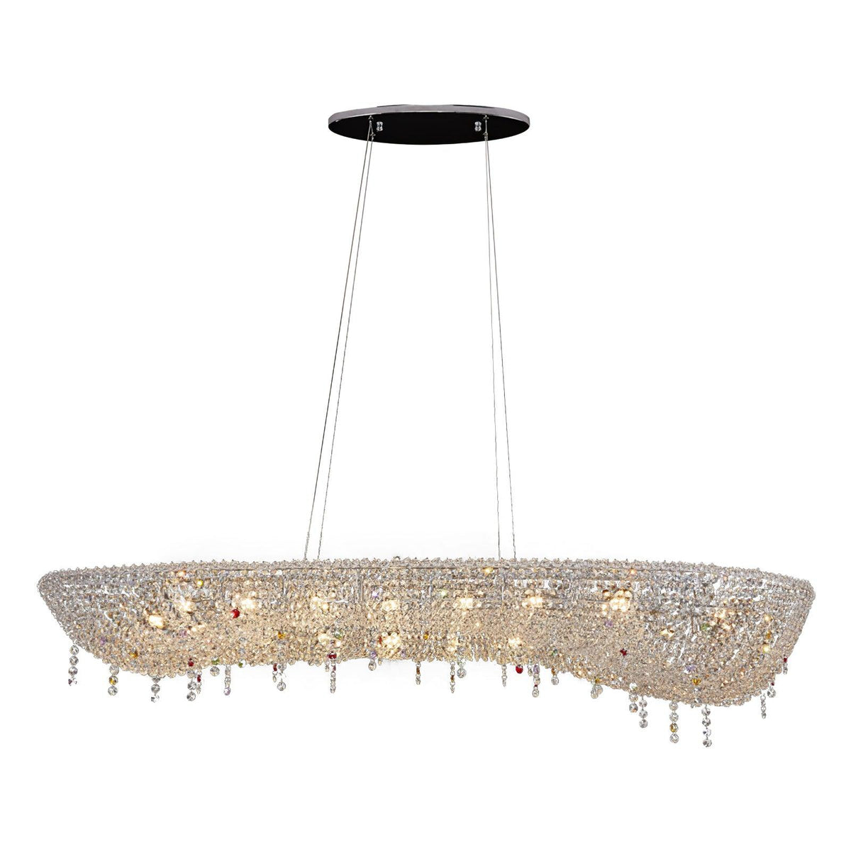 Round Crystal Chandelier, Dimmable LED — lifestyle view