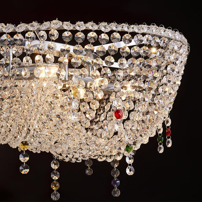 Round Crystal Chandelier, Dimmable LED