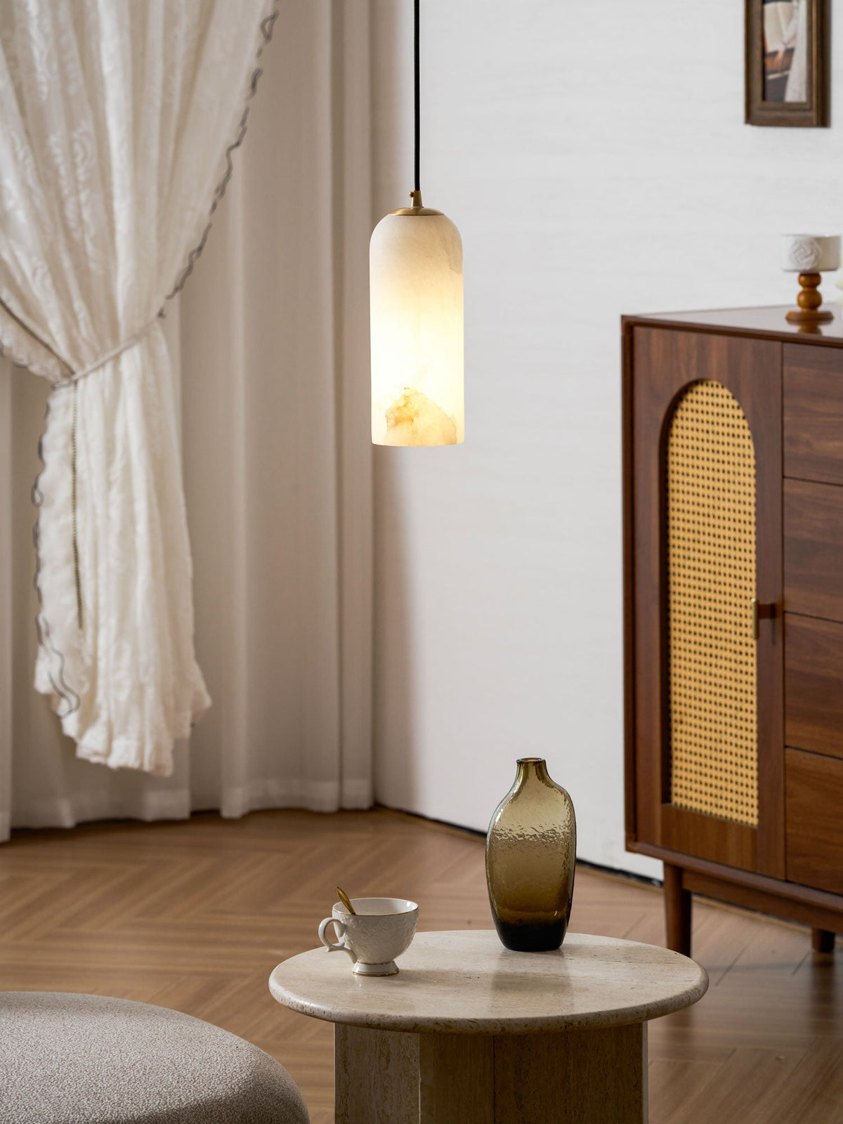 Alabaster Pendant Light with Adjustable Configuration — alternate angle