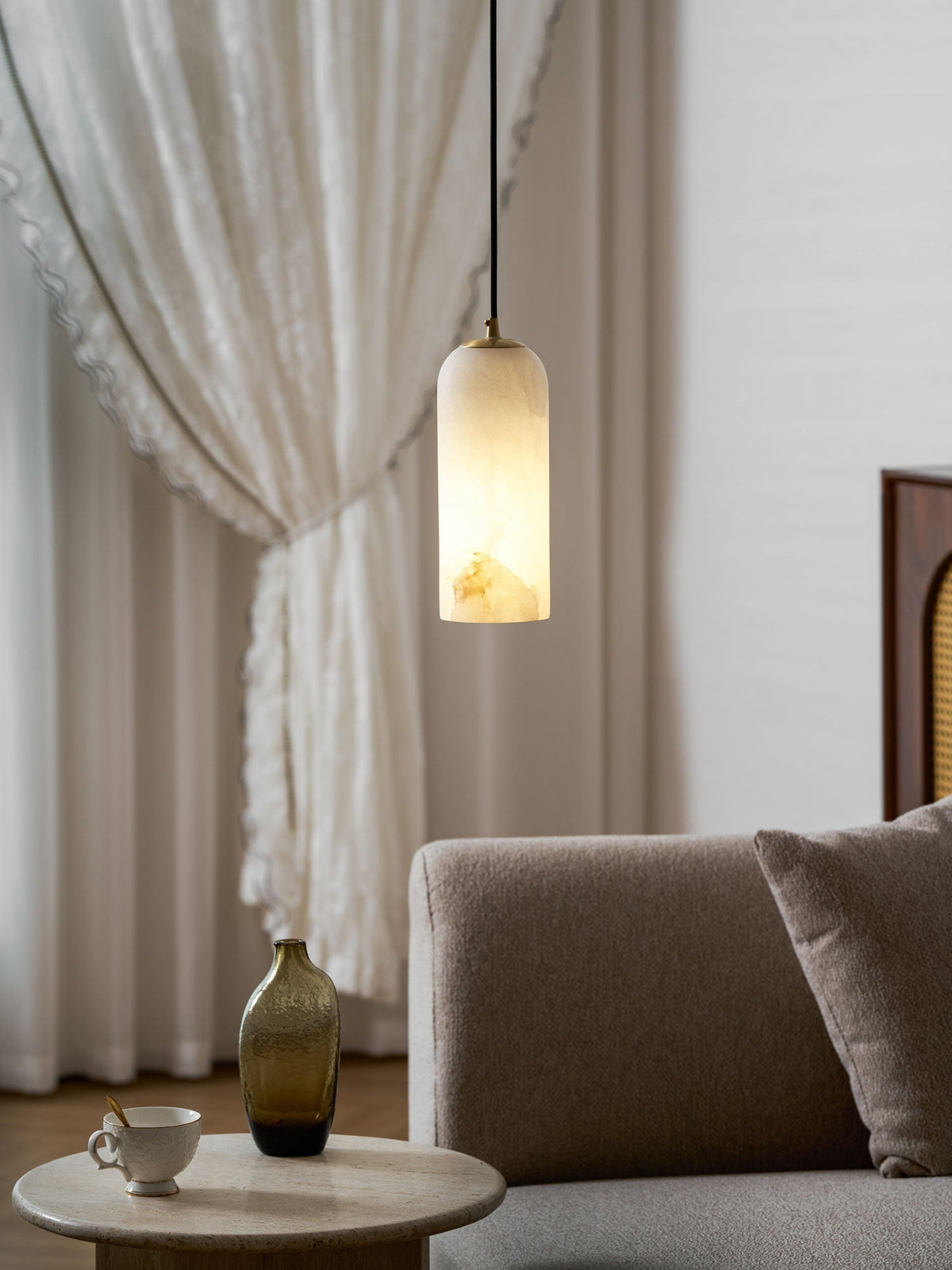 Alabaster Pendant Light with Adjustable Configuration — detail view
