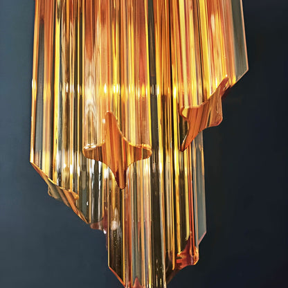 Spiral Prism Glass Chandelier with Adjustable Height