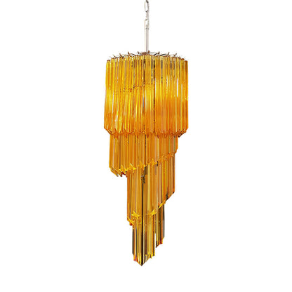Spiral Prism Glass Chandelier with Adjustable Height — side view