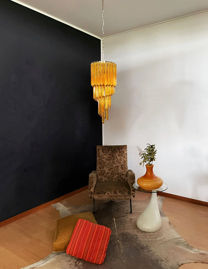Spiral Prism Glass Chandelier with Adjustable Height