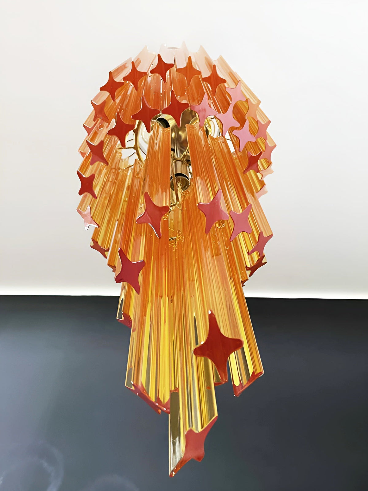 Spiral Prism Glass Chandelier with Adjustable Height