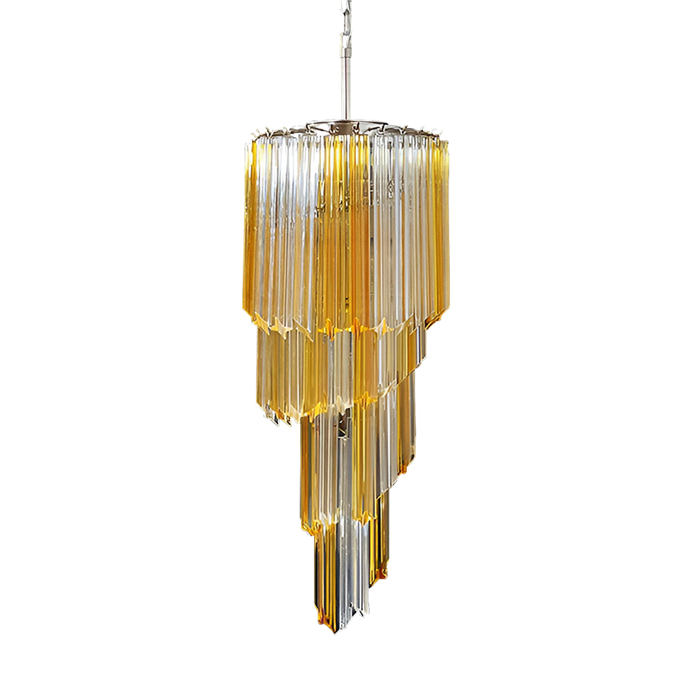 Spiral Prism Glass Chandelier with Adjustable Height — detail view