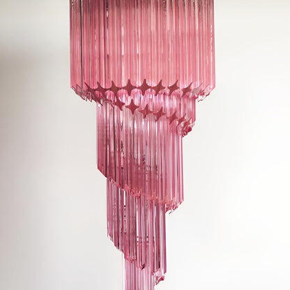 Spiral Prism Glass Chandelier with Adjustable Height