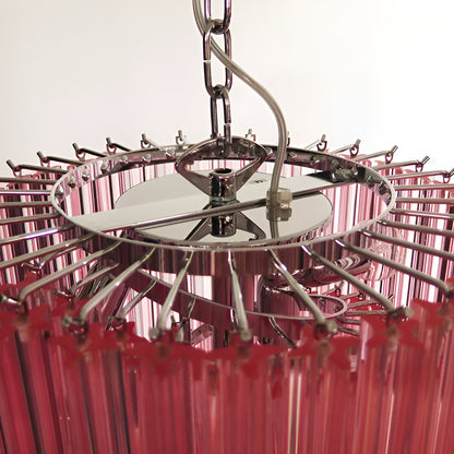 Spiral Prism Glass Chandelier with Adjustable Height