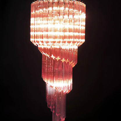 Spiral Prism Glass Chandelier with Adjustable Height