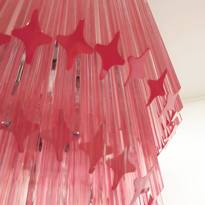 Spiral Prism Glass Chandelier with Adjustable Height