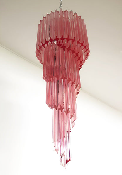 Spiral Prism Glass Chandelier with Adjustable Height