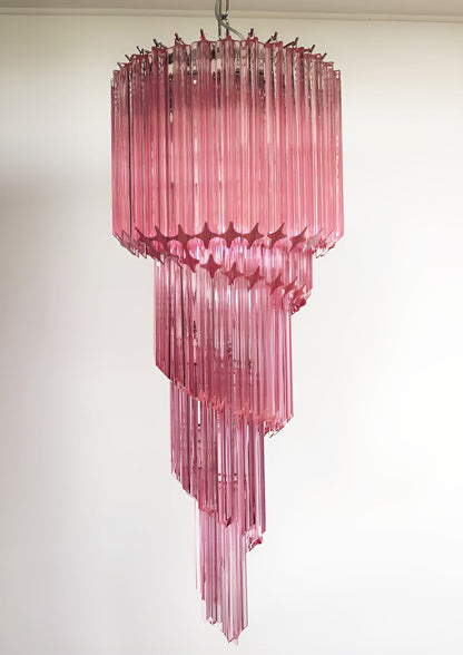 Spiral Prism Glass Chandelier with Adjustable Height