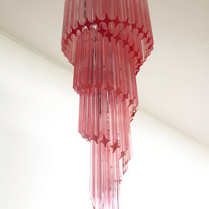 Spiral Prism Glass Chandelier with Adjustable Height