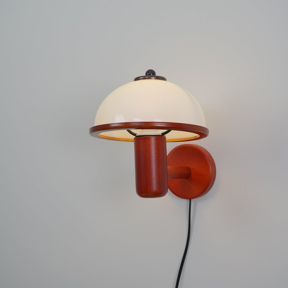 Mushroom-Shaped Wood Wall Lamp, Eco-Friendly