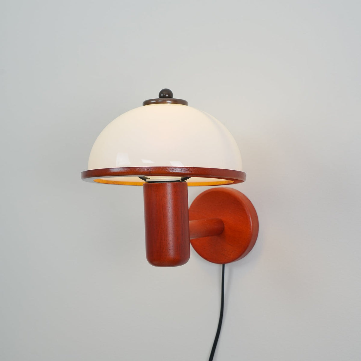 Mushroom-Shaped Wood Wall Lamp, Eco-Friendly