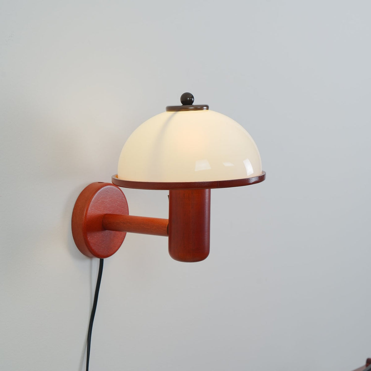 Mushroom-Shaped Wood Wall Lamp, Eco-Friendly