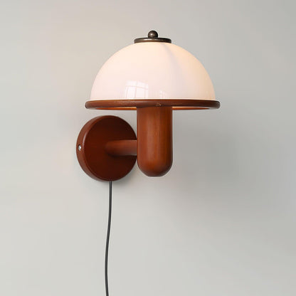 Mushroom-Shaped Wood Wall Lamp, Eco-Friendly