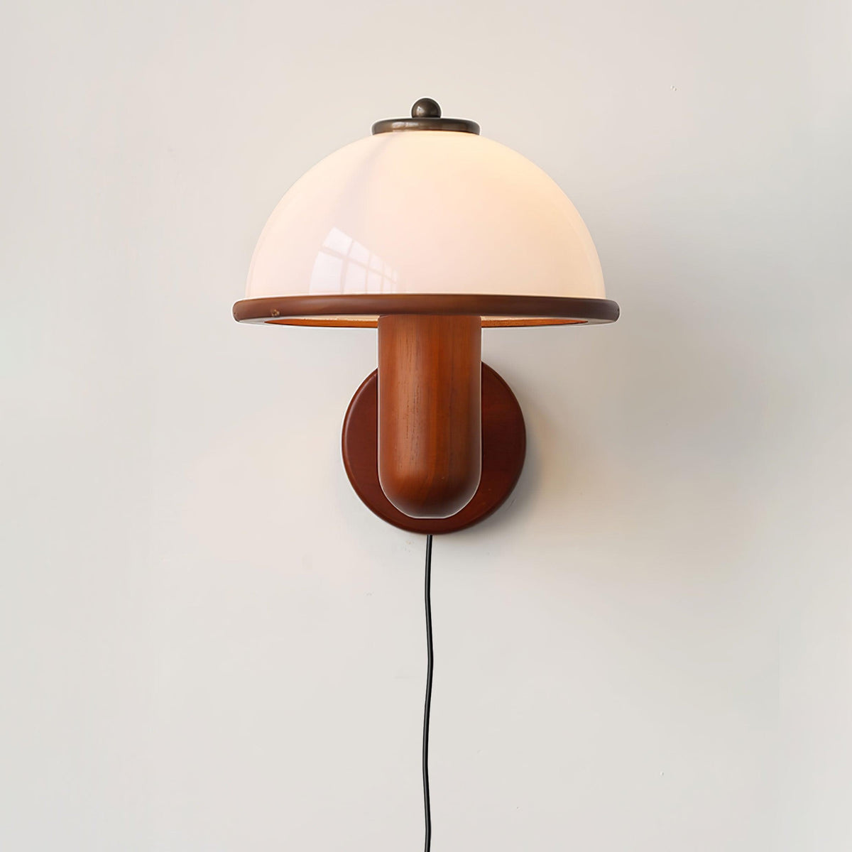Mushroom-Shaped Wood Wall Lamp, Eco-Friendly