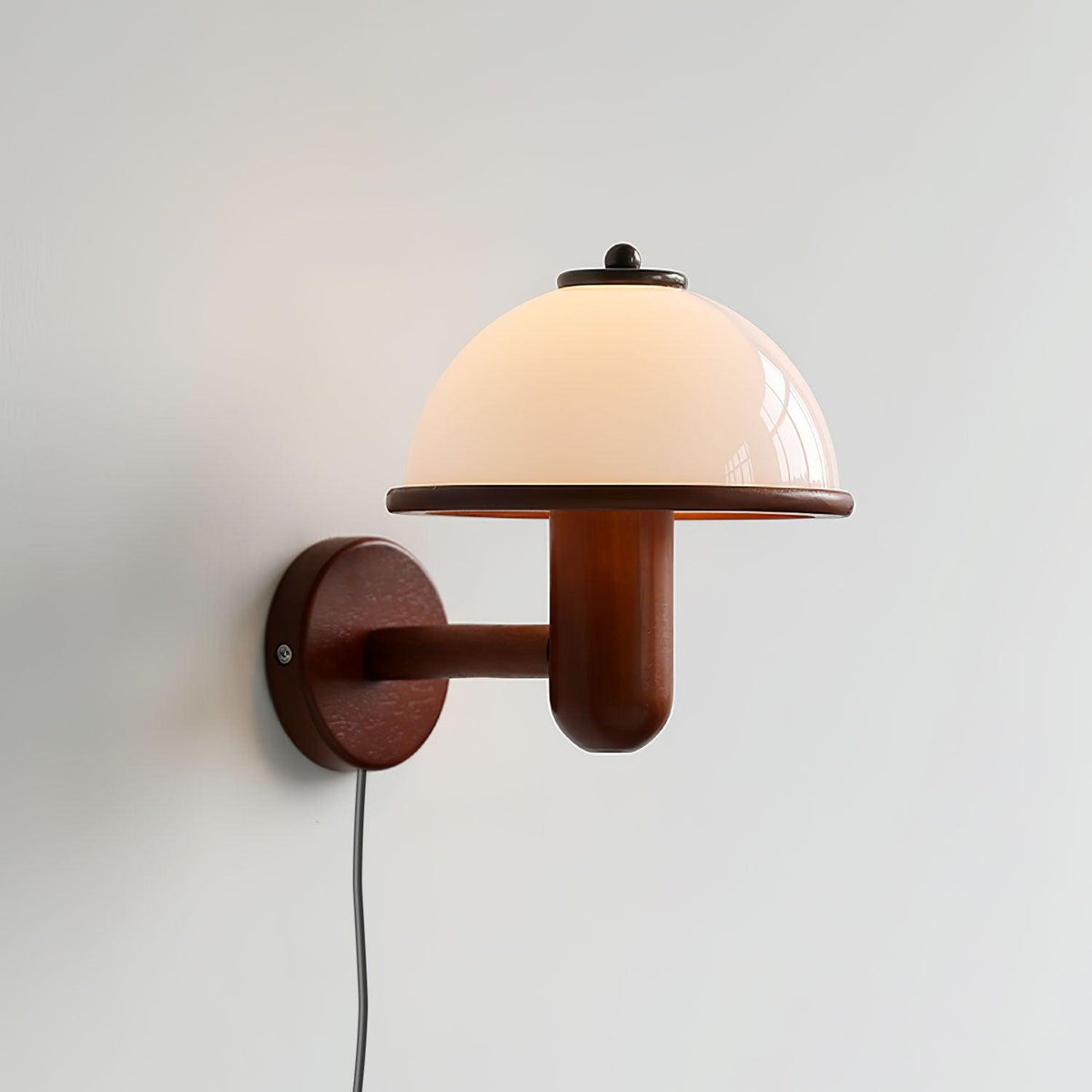 Mushroom-Shaped Wood Wall Lamp, Eco-Friendly