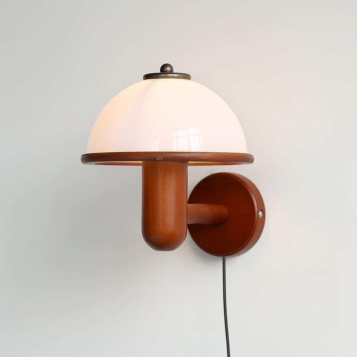 Mushroom-Shaped Wood Wall Lamp, Eco-Friendly