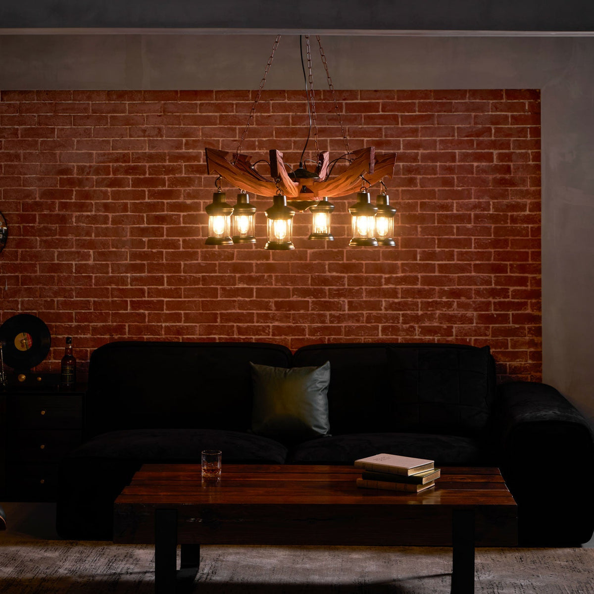 Nautical Industrial Style Wooden Chandelier Position 76