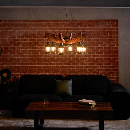 Nautical Industrial Style Wooden Chandelier Position 76