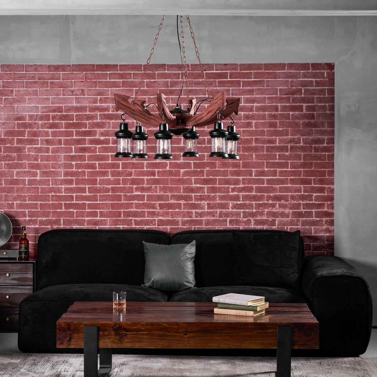 Nautical Industrial Style Wooden Chandelier Position 77