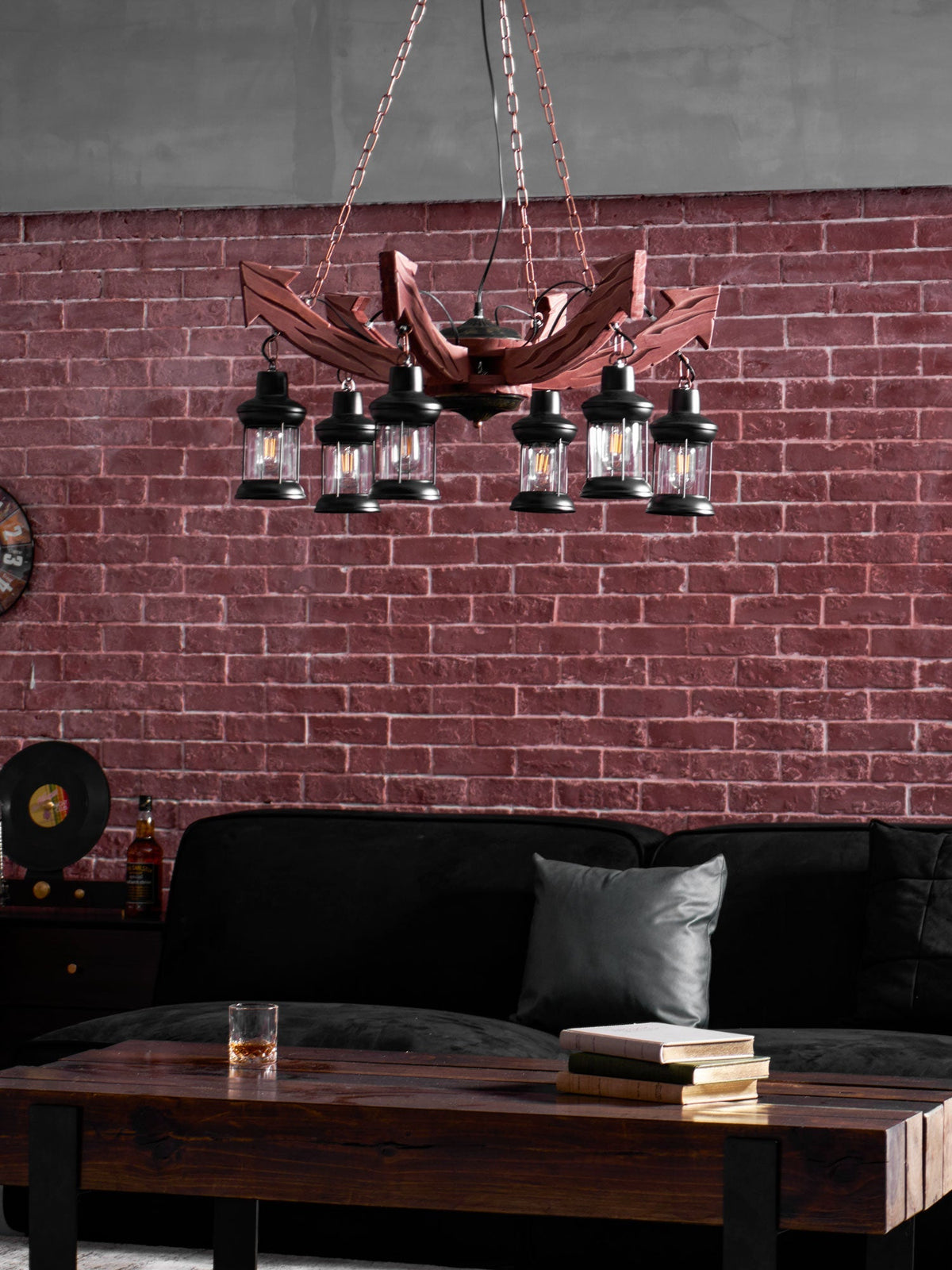Nautical Industrial Style Wooden Chandelier Position 78