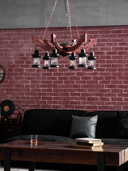 Nautical Industrial Style Wooden Chandelier Position 78
