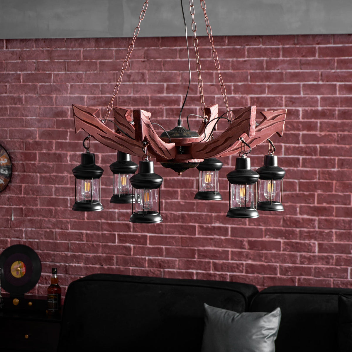 Nautical Industrial Style Wooden Chandelier Position 79