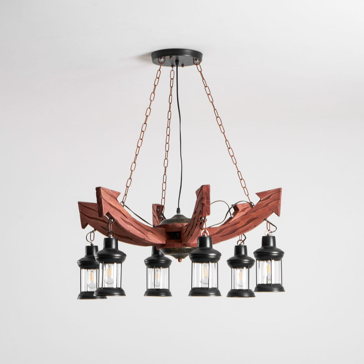 Nautical Industrial Style Wooden Chandelier Position 81