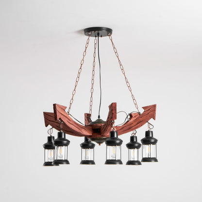 Nautical Industrial Style Wooden Chandelier Position 81