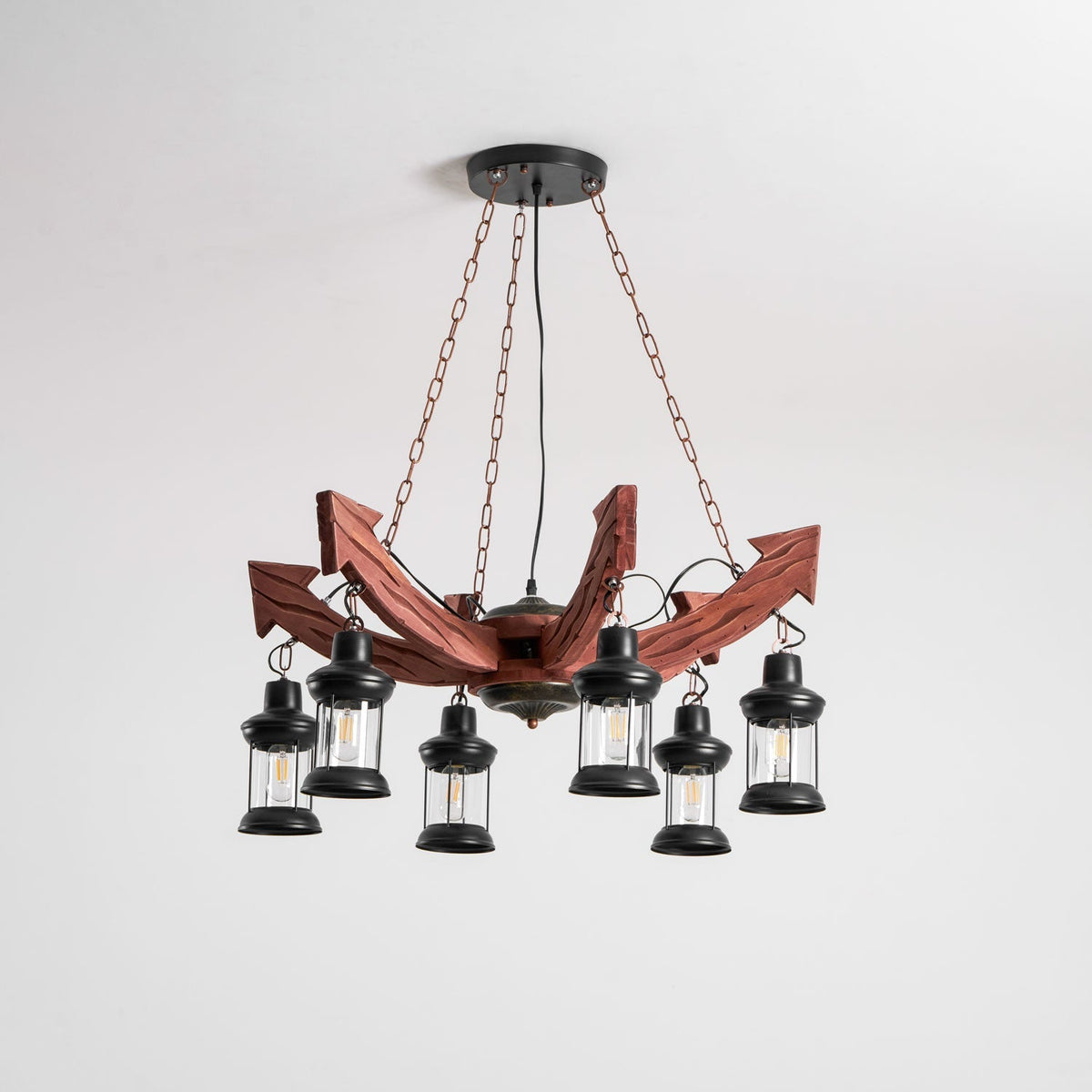 Nautical Industrial Style Wooden Chandelier Position 82