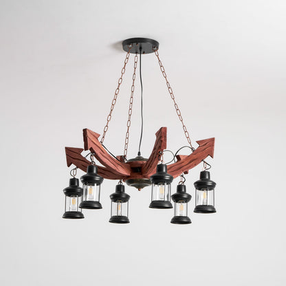 Nautical Industrial Style Wooden Chandelier Position 82