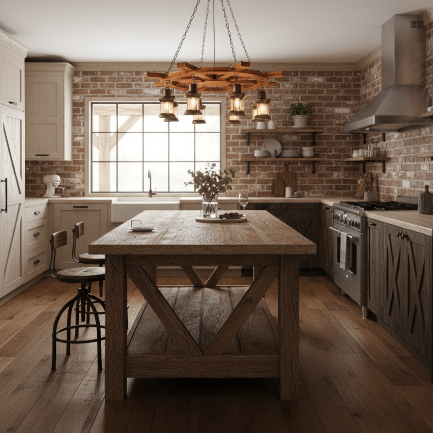 Nautical Industrial Style Wooden Chandelier Position 8