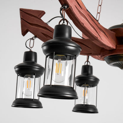 Nautical Industrial Style Wooden Chandelier Position 83