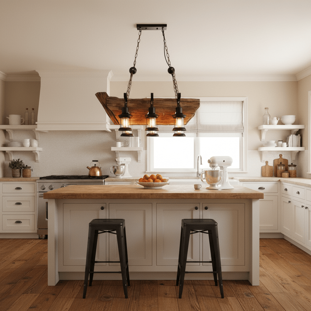 Nautical Industrial Style Wooden Chandelier Position 11