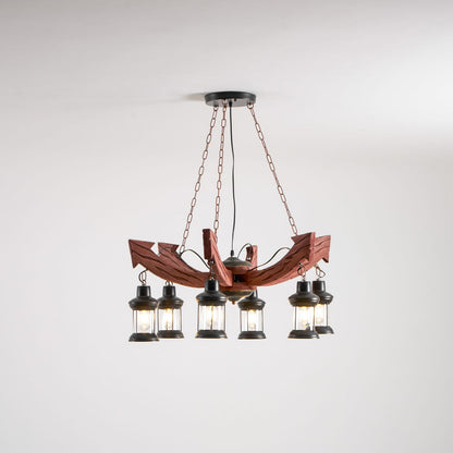 Nautical Industrial Style Wooden Chandelier Position 86