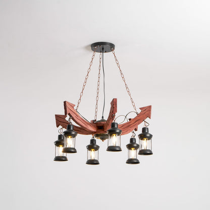 Nautical Industrial Style Wooden Chandelier Position 87