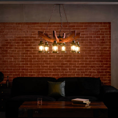 Nautical Industrial Style Wooden Chandelier Position 80