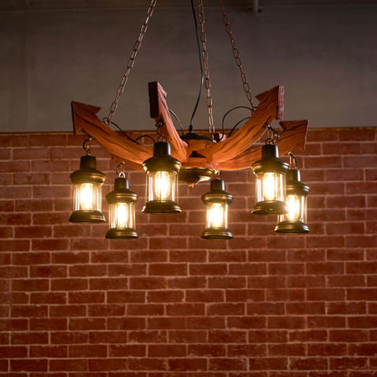 Nautical Industrial Style Wooden Chandelier Position 75